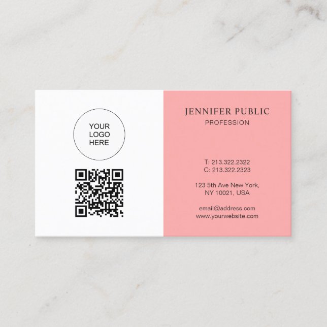 Carte De Visite Code QR Téléchargez Votre Logo Ici Professionnel (Devant)