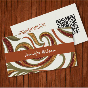 Carte De Visite Code QR tendance parties scintillant abstraite ter