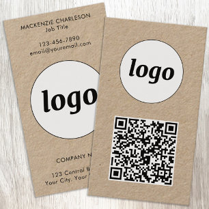 Carte De Visite Code QR texte de logo simple au format vertical