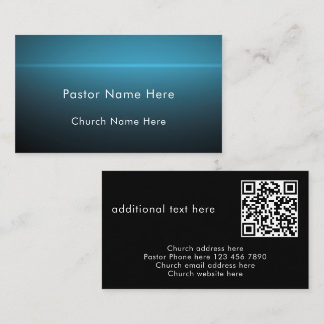 Carte De Visite Code QR Texte Personnalisé Moderne et Élégant pour (Devant / Derrière)