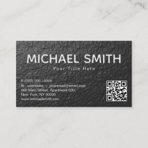 Carte De Visite Code Qr Texture Feuille Noire