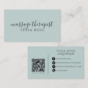 Carte De Visite Code QR Thérapeute de Massage 