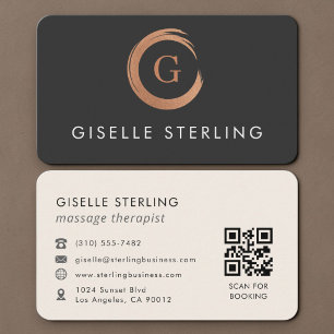 Carte De Visite Code QR Thérapeute de Massage 