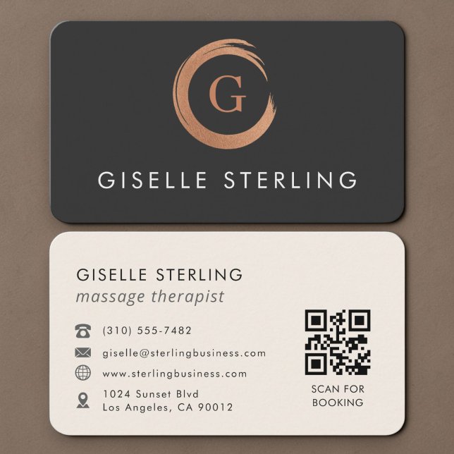 Carte De Visite Code QR Thérapeute de Massage  (Créateur téléchargé)