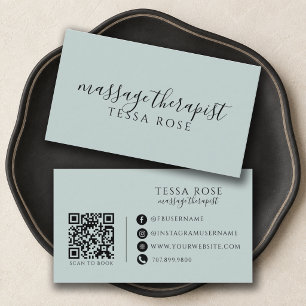 Carte De Visite Code QR Thérapeute de Massage 