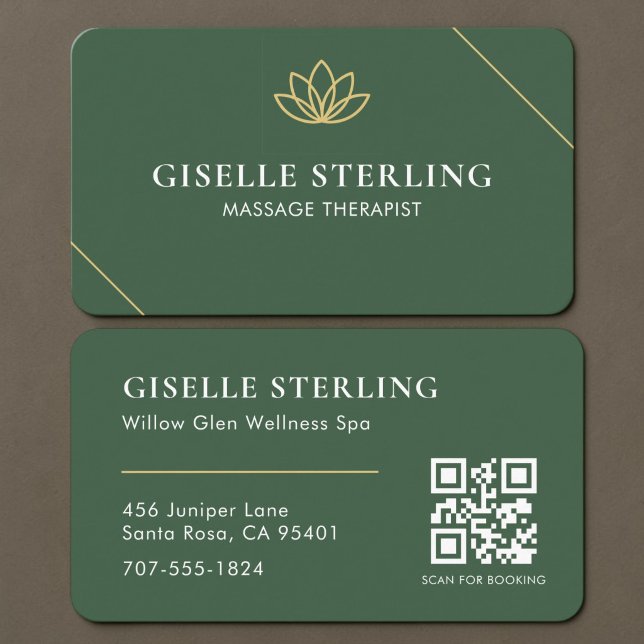 Carte De Visite Code QR Thérapeute de Massage Bien-être (Créateur téléchargé)