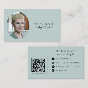 Carte De Visite Code QR Thérapeute de Massage Photo 
