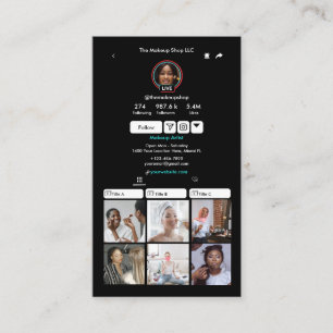 Carte De Visite Code QR TikTok Black pour les réseaux sociaux