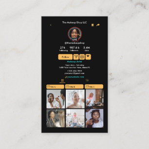 Carte De Visite Code QR TikTok Peach pour les réseaux sociaux