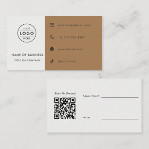 Carte De Visite Code QR Toffee blanc Rendez-vous Architecte Person
