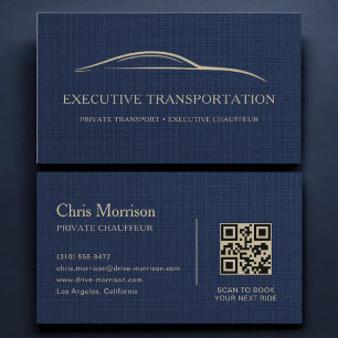Carte de visite code QR Transport de linge bleu ma