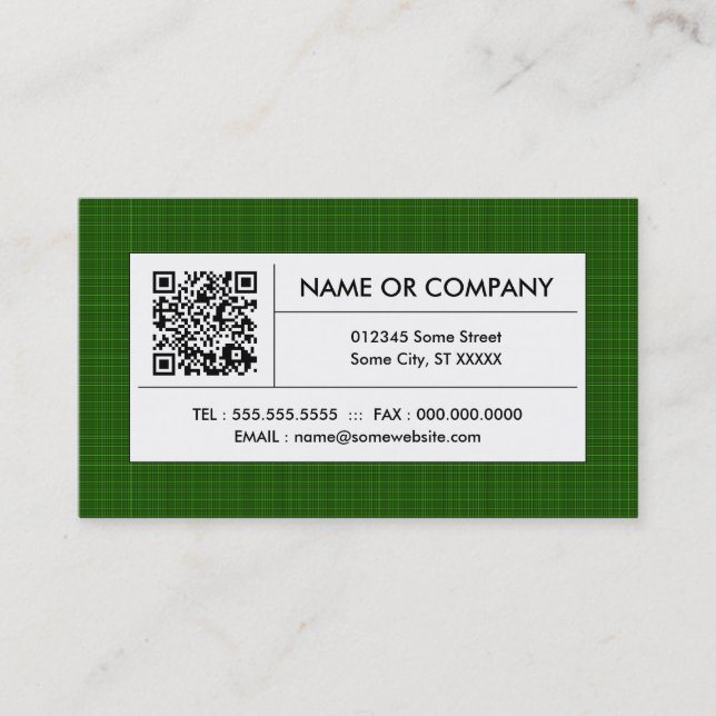 Carte De Visite code QR vert (Devant)