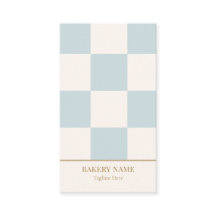 Code QR vertical de boulangerie à carreaux bleus c