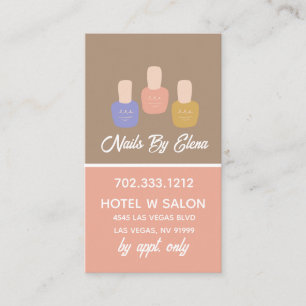 Carte De Visite Code QR vertical du salon à ongles Colorblock tend
