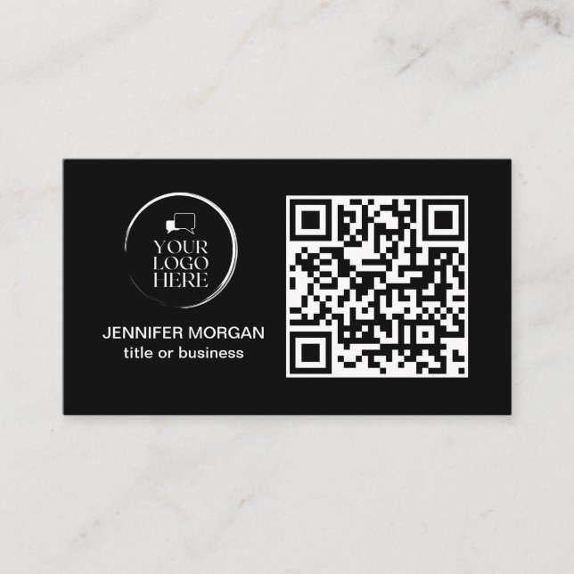 Carte De Visite CODE QR votre logo personnalisé professionnel mode (Devant)