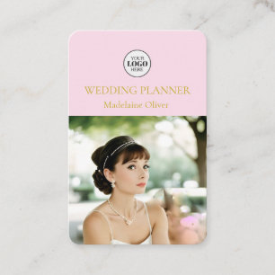 Carte De Visite Code QR wedding planner rose photo