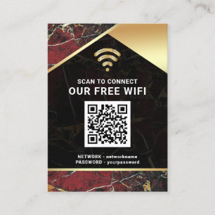 Carte De Visite Code QR Wifi Personnalisé de Mot de Passe de Résea