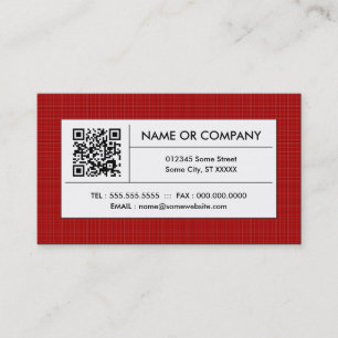 Carte De Visite code rouge du plaid QR