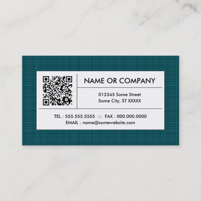 Carte De Visite code turquoise du plaid QR (Devant)