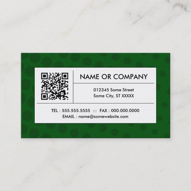 Carte De Visite code vert de l'image tramée QR (Devant)