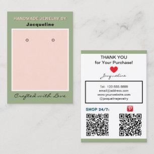 Carte De Visite Codes QR de bijoux de boucles d'oreilles Sage Blus