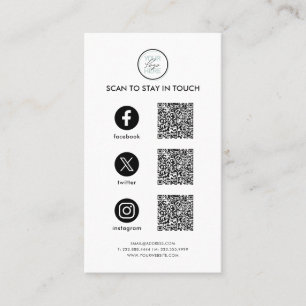 Carte De Visite Codes QR et Liens des Médias Sociaux