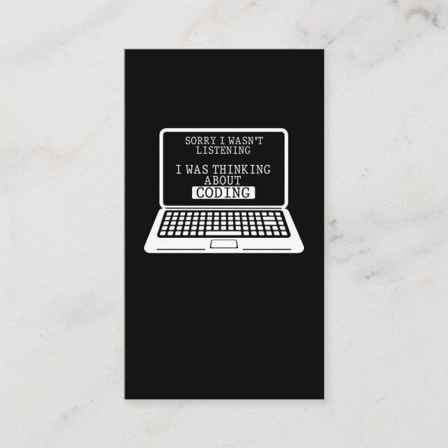 Carte De Visite Coding Fun Computer Engineer Funny Programmer (Devant)