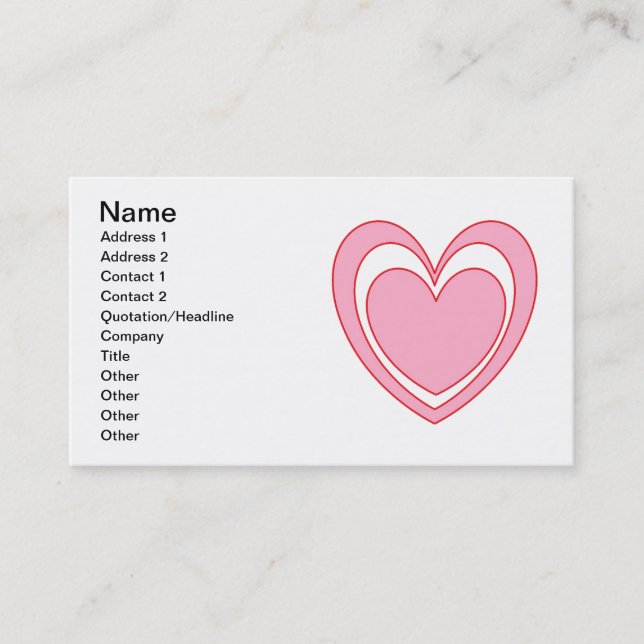 Carte De Visite Coeur 2 (Devant)