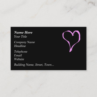 Carte De Visite Coeur assez rose et noir d'amour