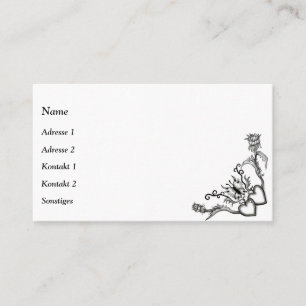 Carte De Visite Coeur avec fleurs et papillons