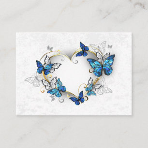 Carte De Visite Coeur bijoux avec papillons Morpho