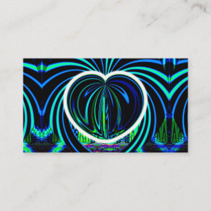 Carte De Visite Coeur bleu (vous pouvez ajouter des mots)