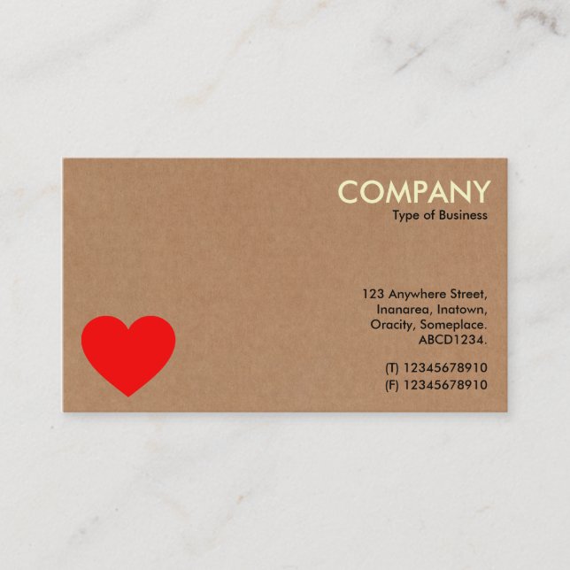 Carte De Visite Coeur - Carton (Devant)