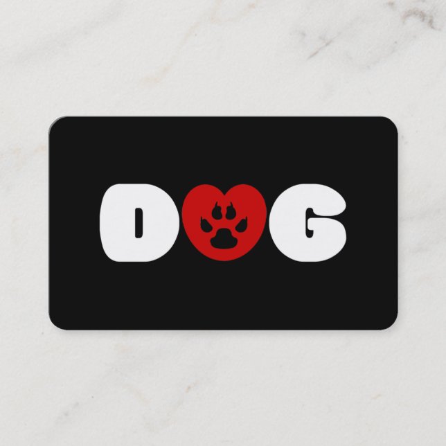 Carte De Visite Coeur d'amour de chien (Devant)