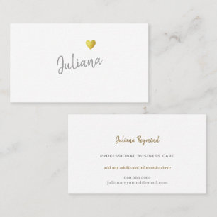 Carte De Visite coeur d'amour féminin écrit à la main cursive