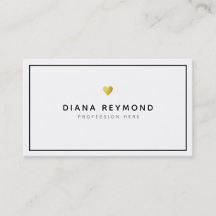 Carte De Visite coeur d'amour professionnel moderne noir et blanc