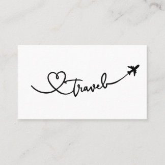 Carte De Visite Cœur d'avion Voyage