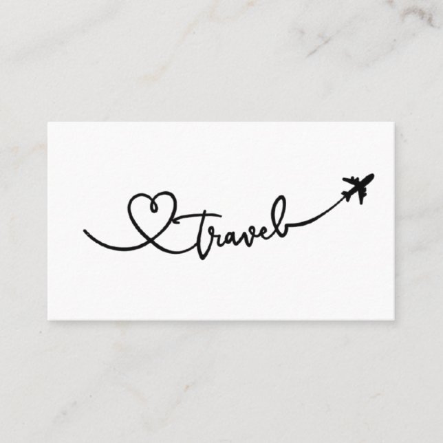 Carte De Visite Cœur d'avion Voyage (Devant)