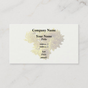 Carte De Visite Coeur de Chrysanthème jaune
