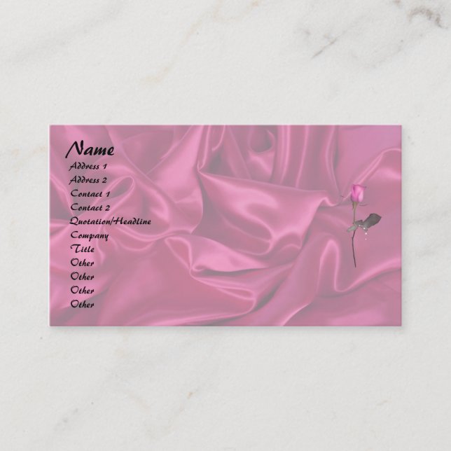 Carte De Visite Coeur de satin rose ! (Devant)