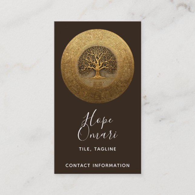 Carte De Visite Cœur du Labyrinthe | Conception de l'Arbre de Vie (Devant)