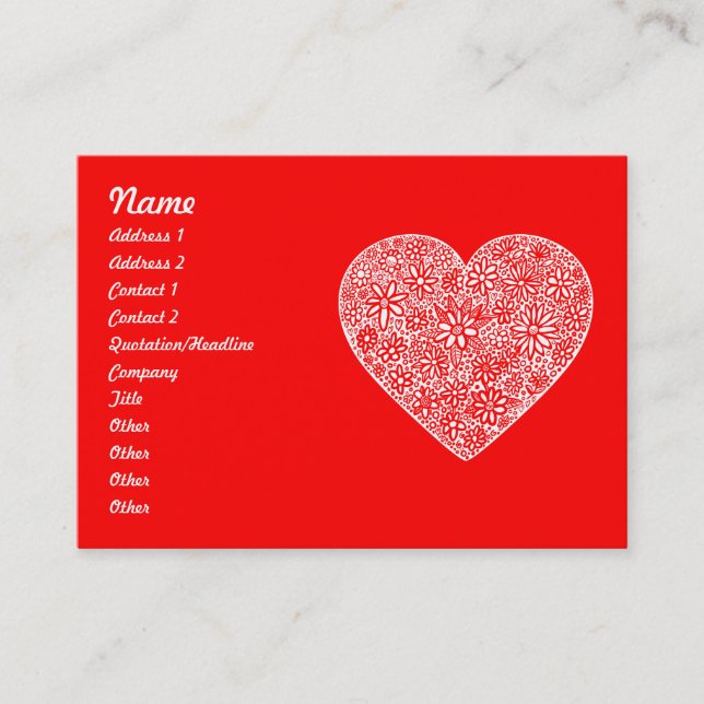 Carte De Visite Coeur encombré (Devant)