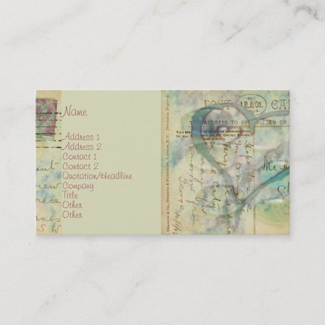 Carte De Visite Coeur-Fait face (Devant)