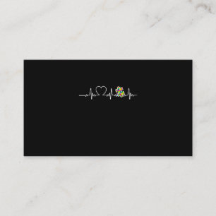 Carte De Visite Coeur Puzzle pièce Heart beat Cool Sensibilisatio