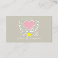 Coeur rose avec ailes Aiguille de carrière sur Blu