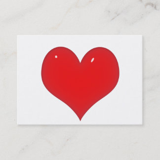 Carte De Visite Coeur rouge brillant