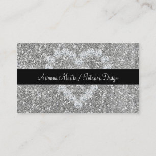 Carte De Visite Coeur scintillant de diamant de parties