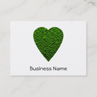 Carte De Visite Coeur vert. Conception modelée de coeur