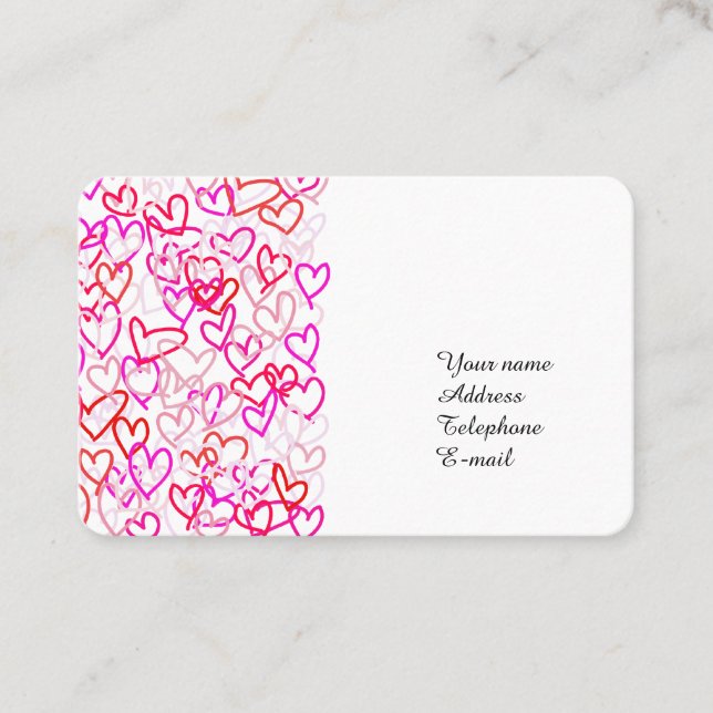 Carte De Visite Coeurs (Devant)
