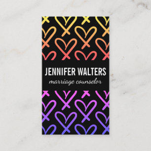 Carte De Visite Cœurs Coloré